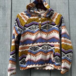 ❌SOLD❌VTG Billabong Adventure Division Fleece Hoodie Aztec Geometric Print A/DIV